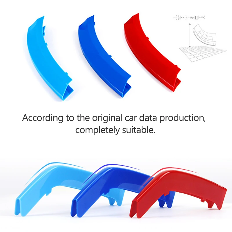 3pcs ABS Car Grille Sticker Strip Cover Trim Clip For BMW 5 Series E39 E60 E61 F10 F11 F07 G30 G31 GT GT5 M style Accessories