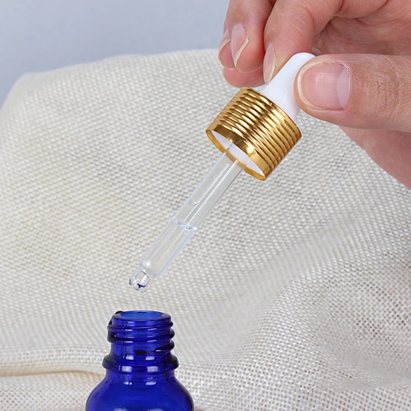 Dropper Bottle Blue Glass 5-100ML Reagent Eye Dropper Drop Aromatherapy Liquid Pipette Refillable Bottle Essential Oil Container