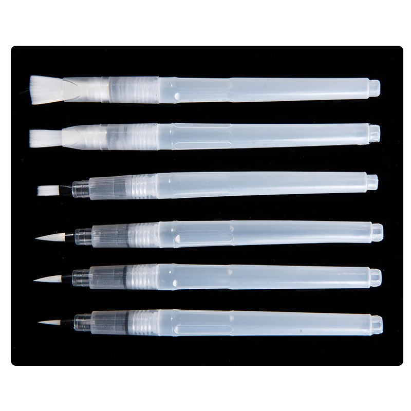 DIY Art Water Color Brush Refillable Pen Students Drawing Art Tool For Office Stationery Kids Painting Calligraphy Supplies 6pc