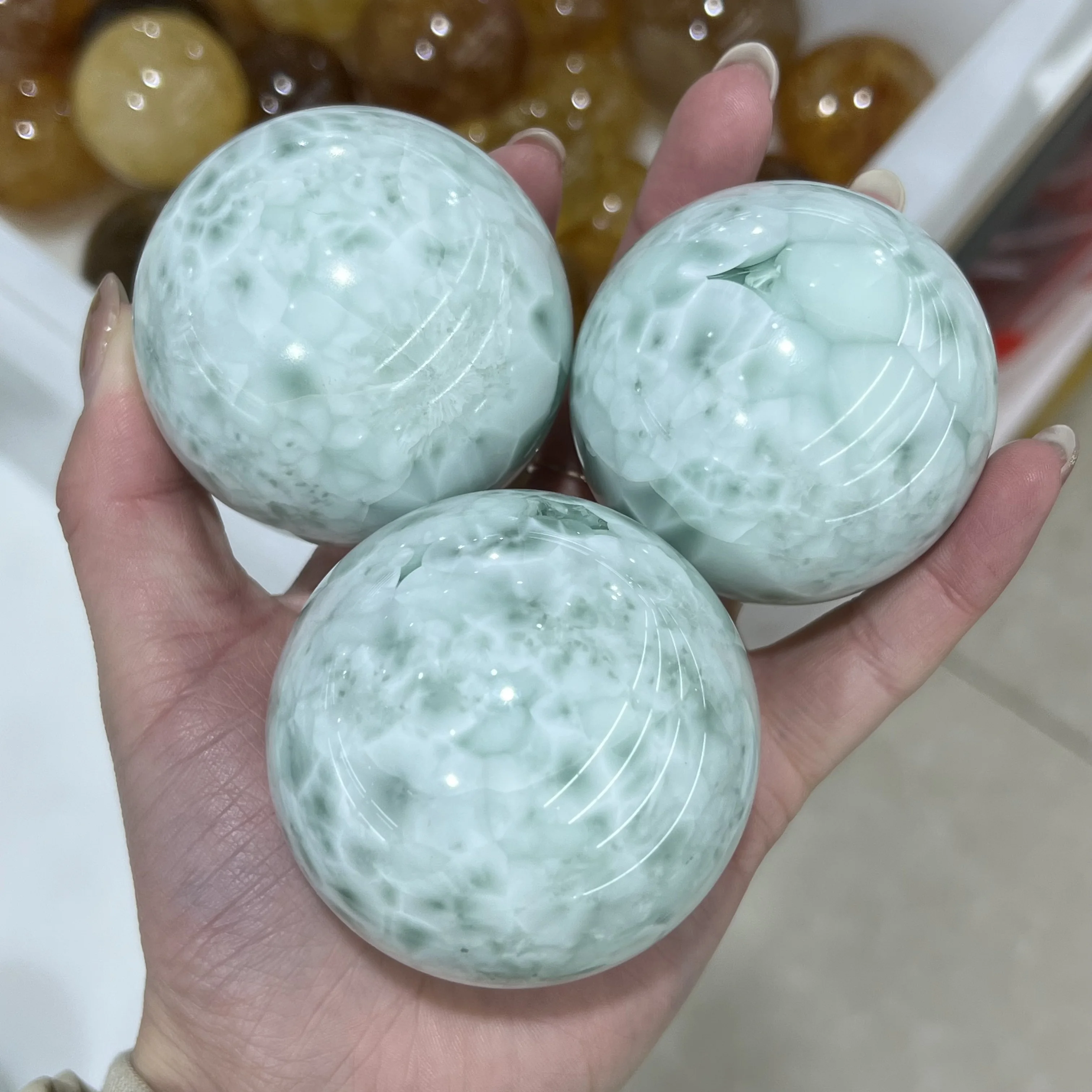 

Natural Blue-vein Stone Quartz Sphere Home Reiki Crafts Photography Wedding Decoration Gifts