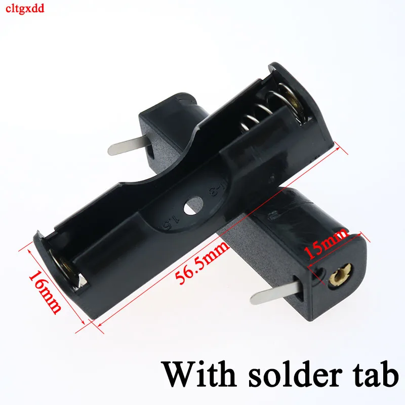 cltgxdd 20Pcs/lot Plastic AA 1.5V  Battery Holder Spring Clip Black Battery Box With Pin For Soldering Connecting