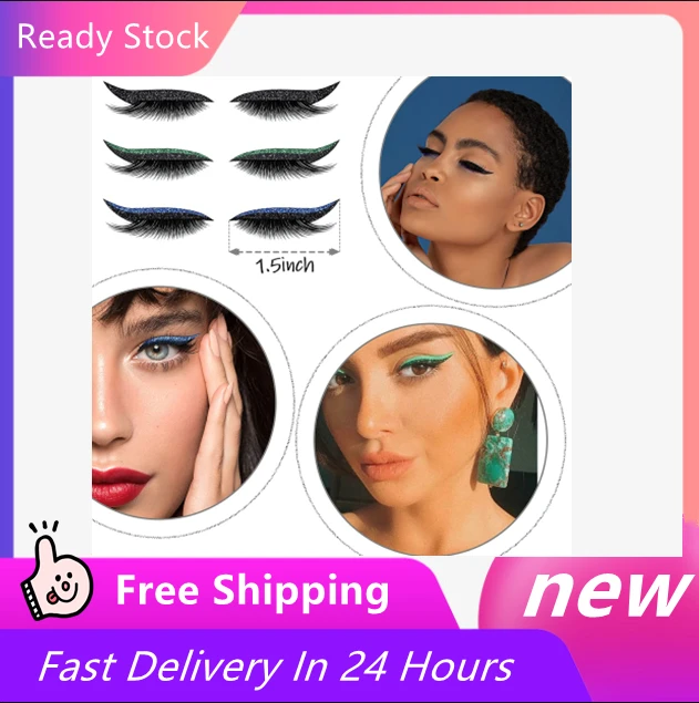 

Reusable Eyeliner And Eyelash Sticker Fashion Eyes Sticker Makeup Eyeliner Eyeshadow Face Sticker Eyes Makeup BlingBling Sticker