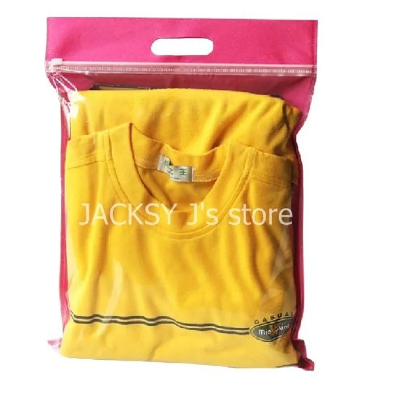 50x Half Plasitc & Half Non Woven Tote Bags Display Bag  - Resealable for Shirts Garments Clothes 30*40cm Custom logo printed