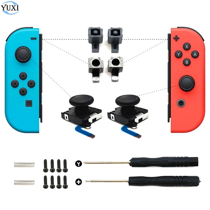 

YuXi 3D Analog Joycon Joystick Thumb Sticks Sensor & Lock Buckle Replacement For Switch NS Joy Con JoyCon Controller