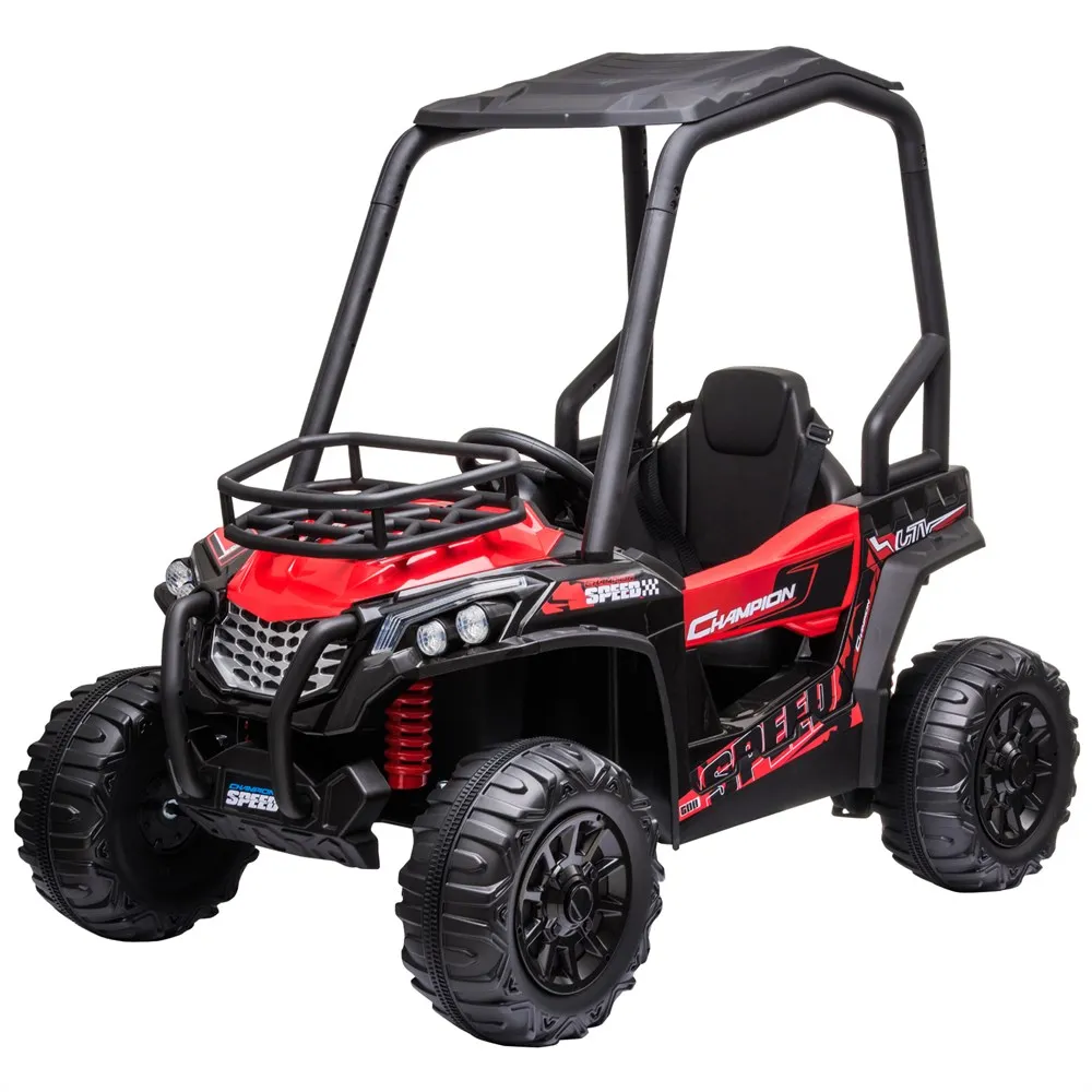 HOMCOM + 3 years old electric Quad with remote Control Buggy with headlights and music 118x76x104 cm red