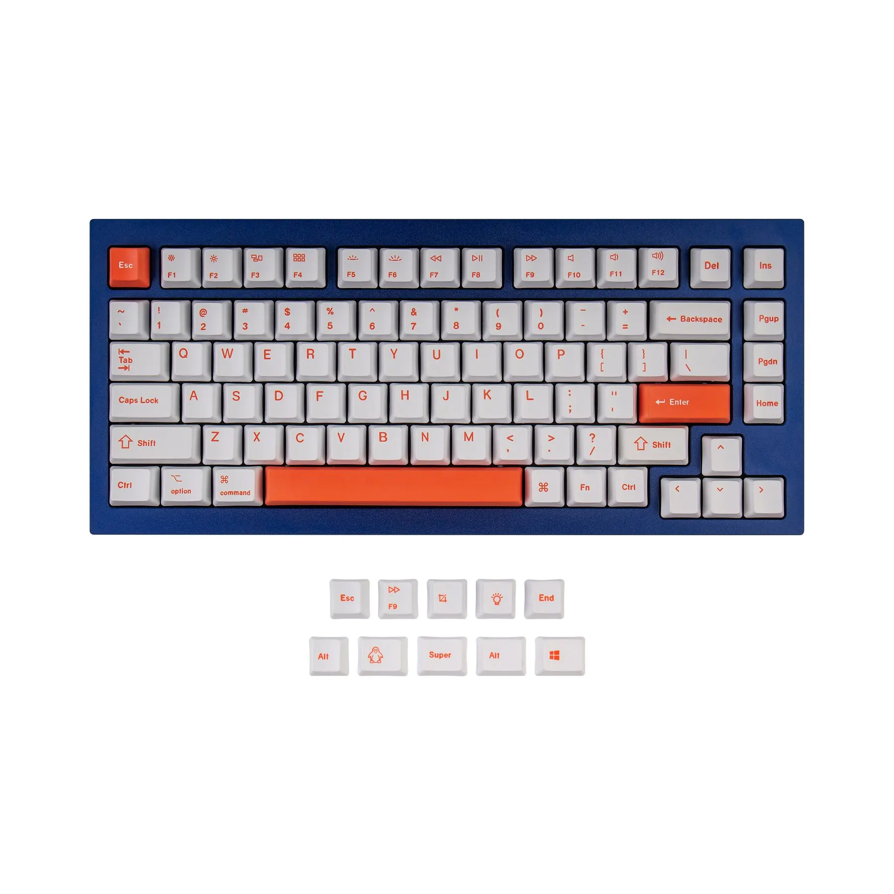 Keychron Q1 Q2 K2 OEM Dye-Sub PBT Keycap Set-naranja