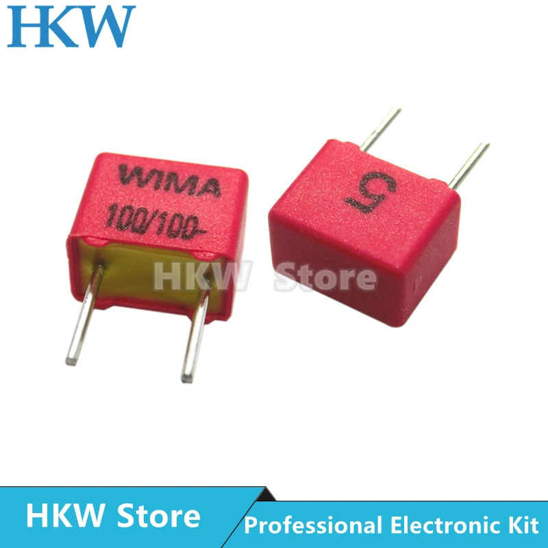 2PCS WIMA RED MKS2 5MM Film Capacitor Hi-Fi Audio 0.1UF 1NF 0.01UF 1UF 1.5UF 10UF 22NF 2200PF 0.22UF 2.2UF 50V 63V 100V 250V P5