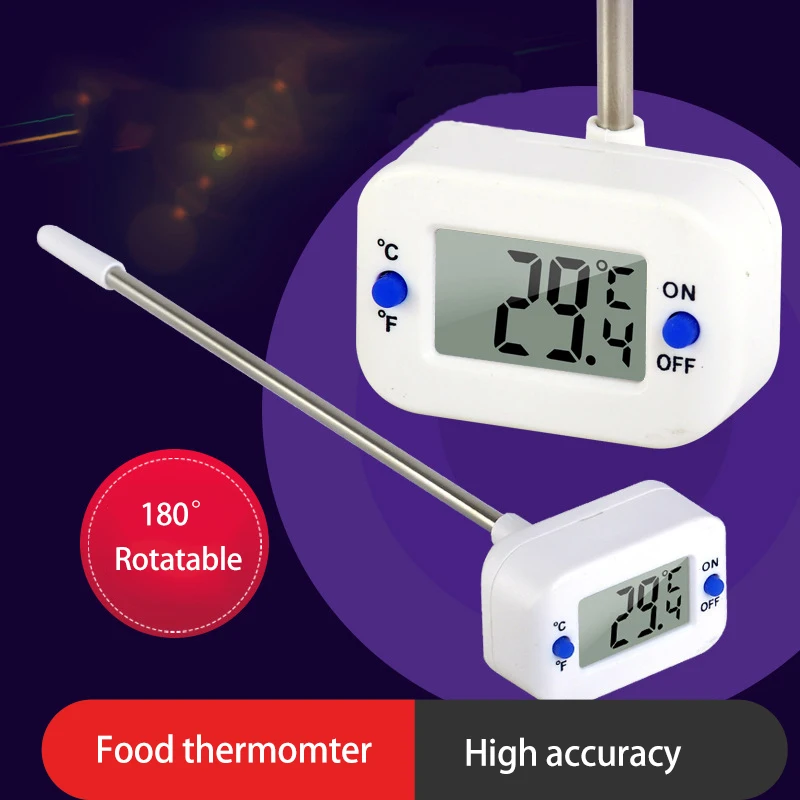 

Digital Food Thermometer -50~300℃ Temperature Measurement ℉/℃ High Low Temperature meter For Cooking Barbecue Toast Milk Ice