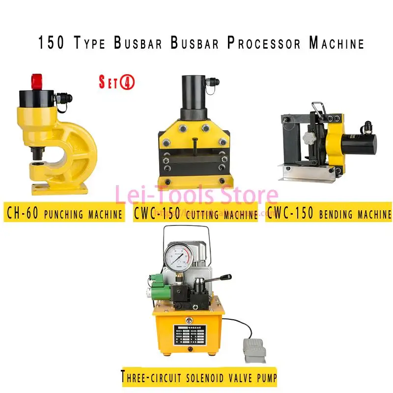 Procesador de barras de cobre hidráulico, máquina dobladora de CB-150D, cortador de CWC-150, punzonadora de CH-60 con bomba, 4 en 1