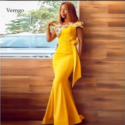 Verngo Mermaid Evening Dresses Long Evening Gowns Yellow Sequin Prom Dress Party Vestidos De Noche 2020 Baljurken