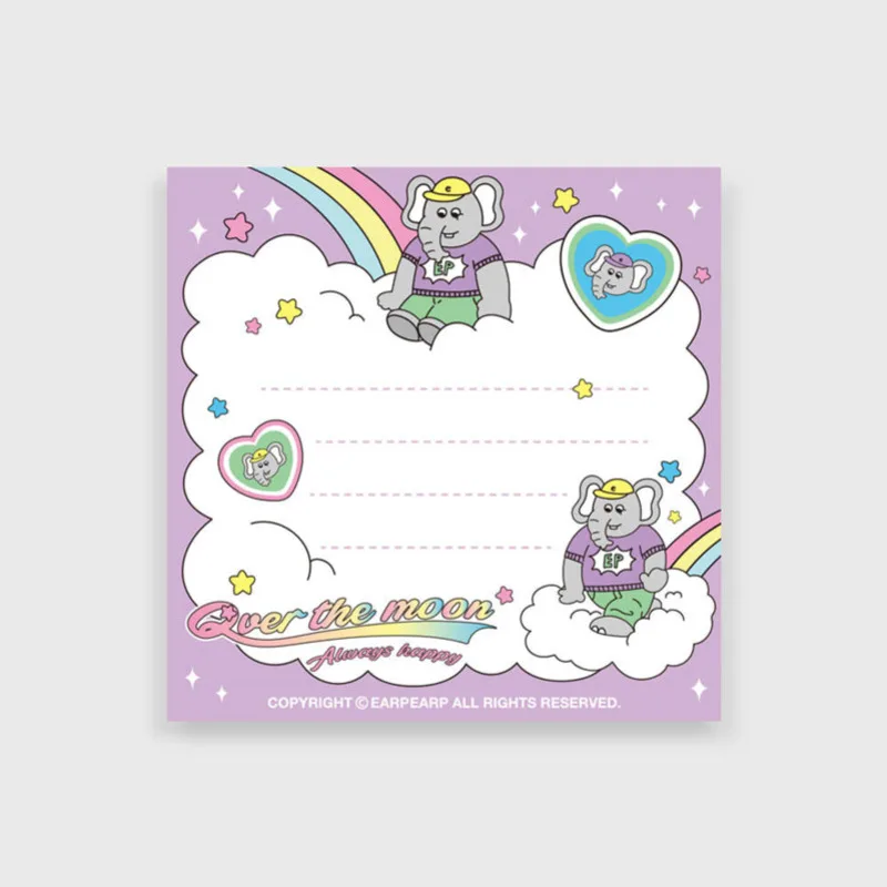 Ins Cartoon Elephant Cherry Cake Love Memo Pad 50 Sheets School Mini Notepad Girl Cute Learning Note Paper Kawaii Stationery