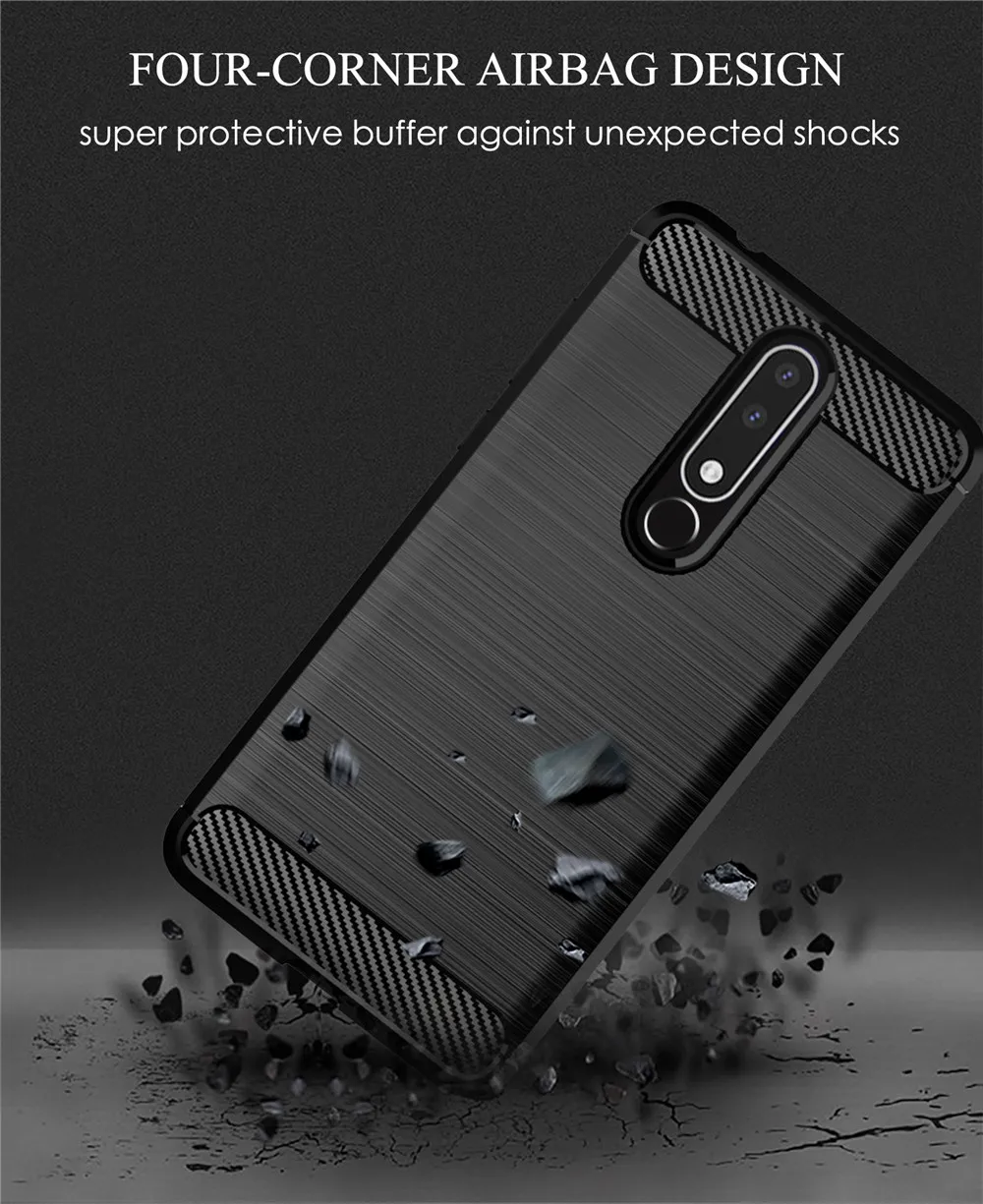 For Nokia 3.1 Plus TA-1118 TA-1125 Case Carbon Fiber Skin Full Soft Silicone Cover For Nokia 3.1 Plus Nokia3.1 TA-1049 TA-1057