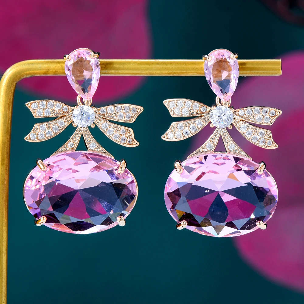 

missvikki Trendy Romantic Women Girl Luxury Clear Drop Earrings Shiny Fashion Ladies Daily Party Show Earring Jewelry Best Gift