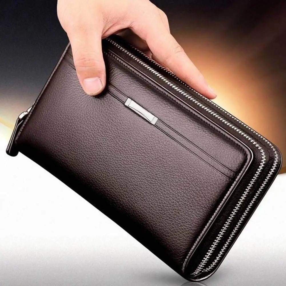 wallet men Fashion Faux Leather Men Clutch Bag Large Capacity Card Cash Holder Long Wallet wallets for men  portfel damski 2020