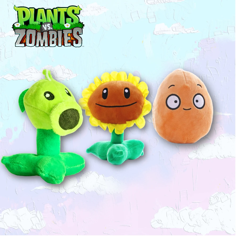 1 unidad de 15-20CM de plantas vs. Zombies, muñeco de girasol de peluche bonito, juguete, Peashooter, figuras de dibujos animados de Anime, regalo