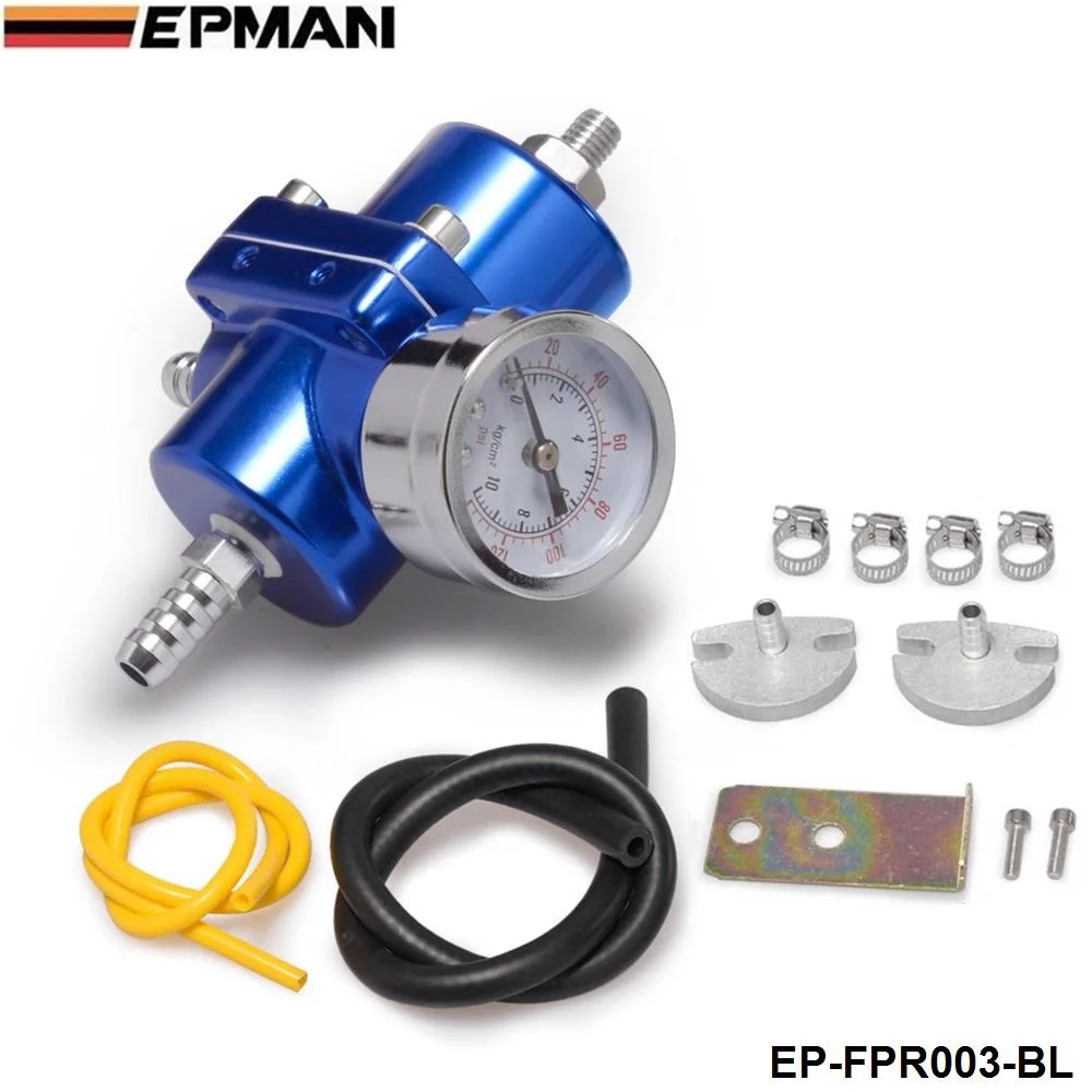 Jdm Universal 0-140 PSI Adjustable Fuel Pressure Regulator FPR /Gauge For BMW E39 5 series Facelift 2000-2003 EP-FPR003