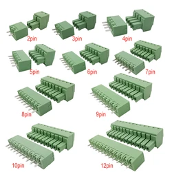 5 Pairs 15EDG 3.81mm 2/3/4/5/6/7/8/9/10/12 Pin PCB Screw Terminal Block Wire Connector Pin Header Plug Socket Green