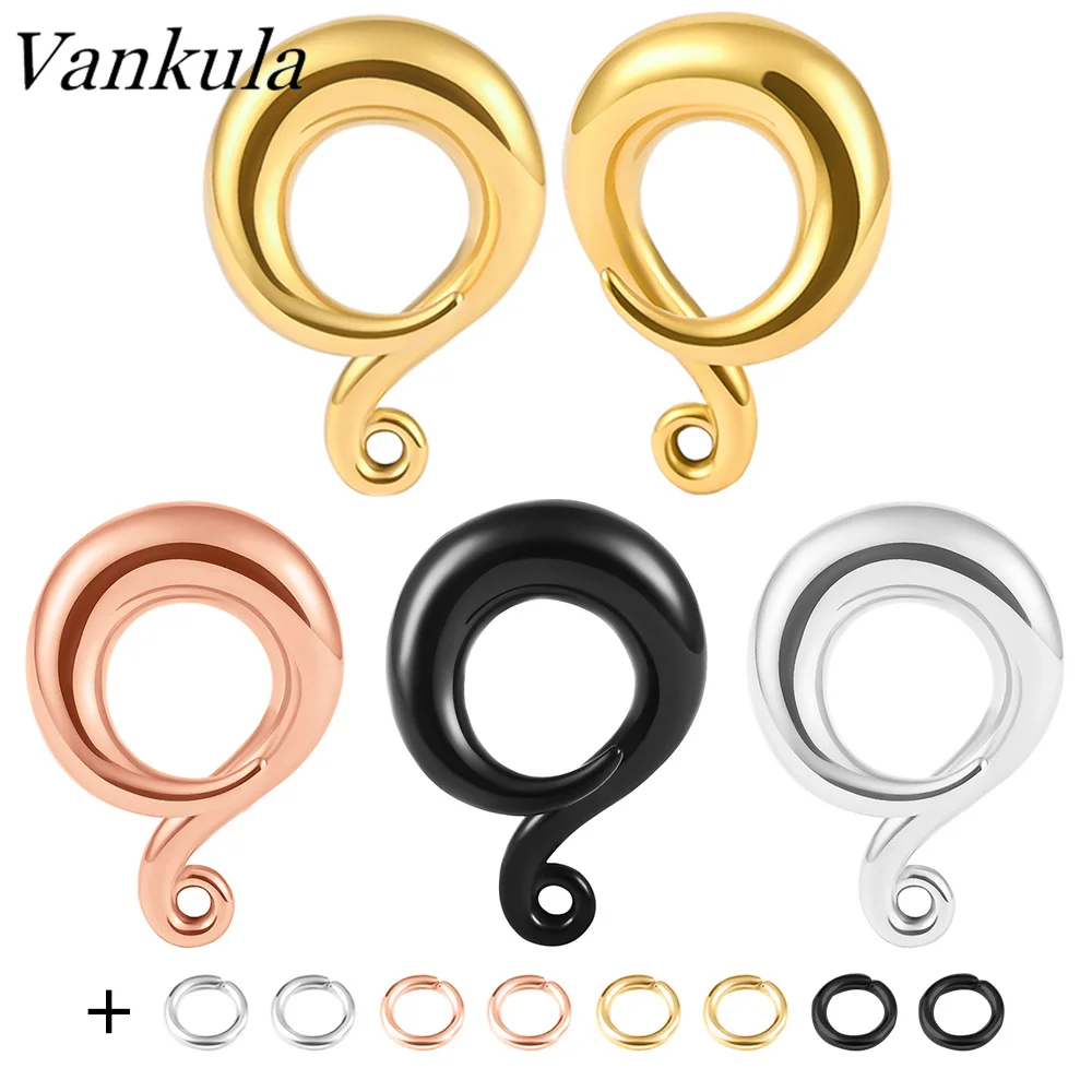 Vankula Nieuwe Oor Piering Rvs Oor Gewicht Haken Voor Dangle Earring Plug Tunnels Lichaam Sieraden