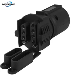 Adaptador de enchufe de remolque, Conector de 7 pines de hoja plana a conector de remolque redondo de 4 y 5, adaptador de remolque de 7 vías a 4 vías y 5 vías, hoja plana 2 en 1