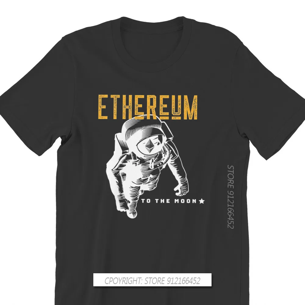 Ethereum Moon Man Graphic TShirt Bitcoin Cryptocurrency Miners Meme Streetwear Leisure T Shirt Men Gift Idea