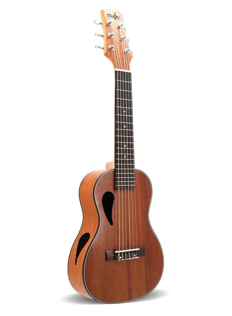 Guitalele 28 Inches All Sapele Drop Shape Mini Electric Baritone Acoustic Guitar 6 Strings Ukelele Install Travel Music Guitarra