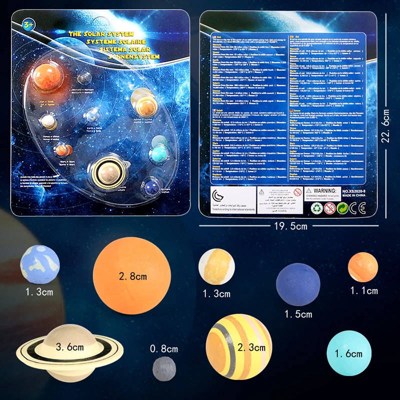 Simulation The Solar System, plastic cosmic Planet system Universe model figures Teaching Materials Science Educational toys