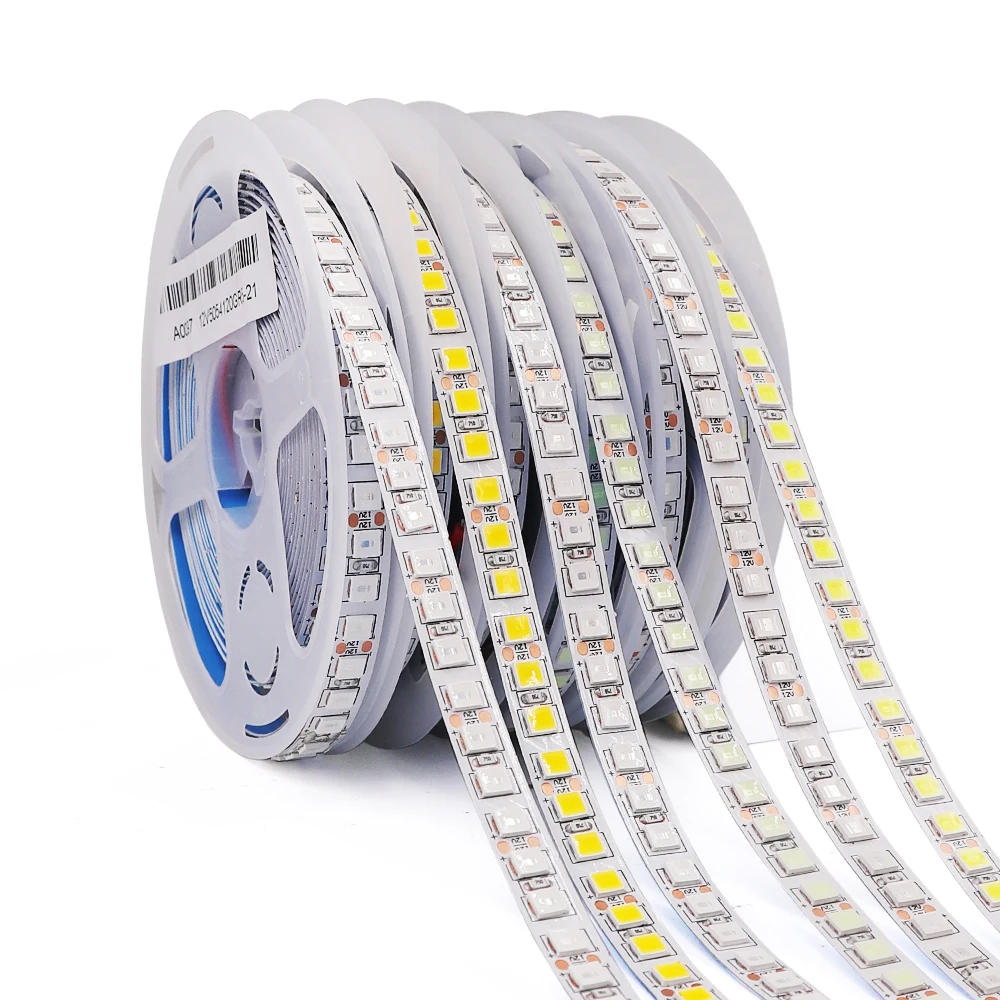 Super Bright LED Strip Light 12V 5M SMD 5054 Waterproof 120Leds/m Flexible LED Pixel Ribbon Tape for Home Decoration 9 Colors