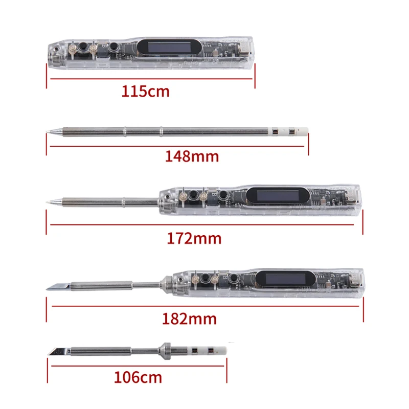 SI012 XT60 Intelligent OLED Electric Soldering Iron Sensitivity Adjustable Built-in Buzzer Suitable for T12/TS Soldering Tip