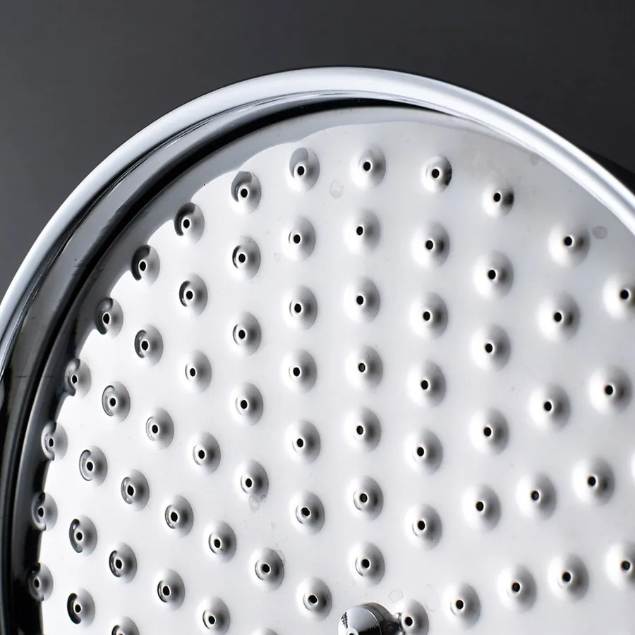 Cabeça de chuveiro de alta qualidade, polido, cromado, 20cm, latão, banheiro, chuveiro, 8 polegadas