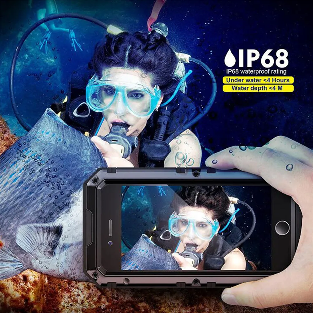 الغطاء الواقي غطاء هاتف مضاد للماء معدن مكافحة السقوط قذيفة ل iPhone12 12mini 12 Pro 12 Pro Max