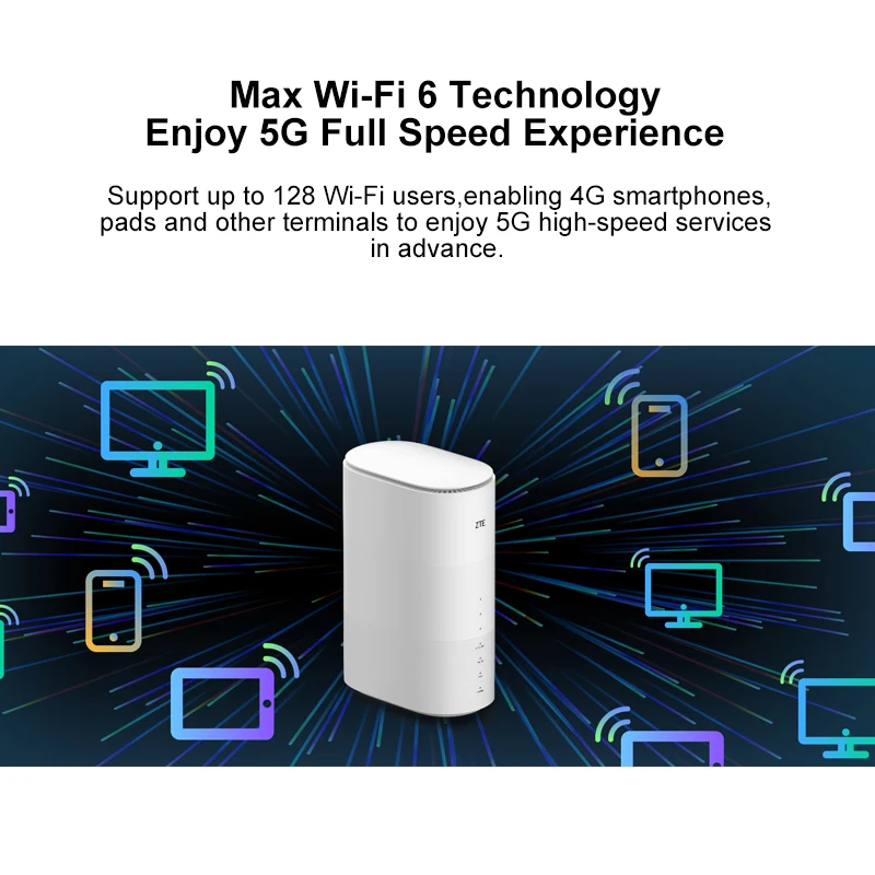 Imagem -03 - Zte Mc801a1 Roteador Cpe 5g Wifi Sdx55 Nsa Mais SA N78 79 41 28 802.11ax Modem 4g 5g Novo Versão Global