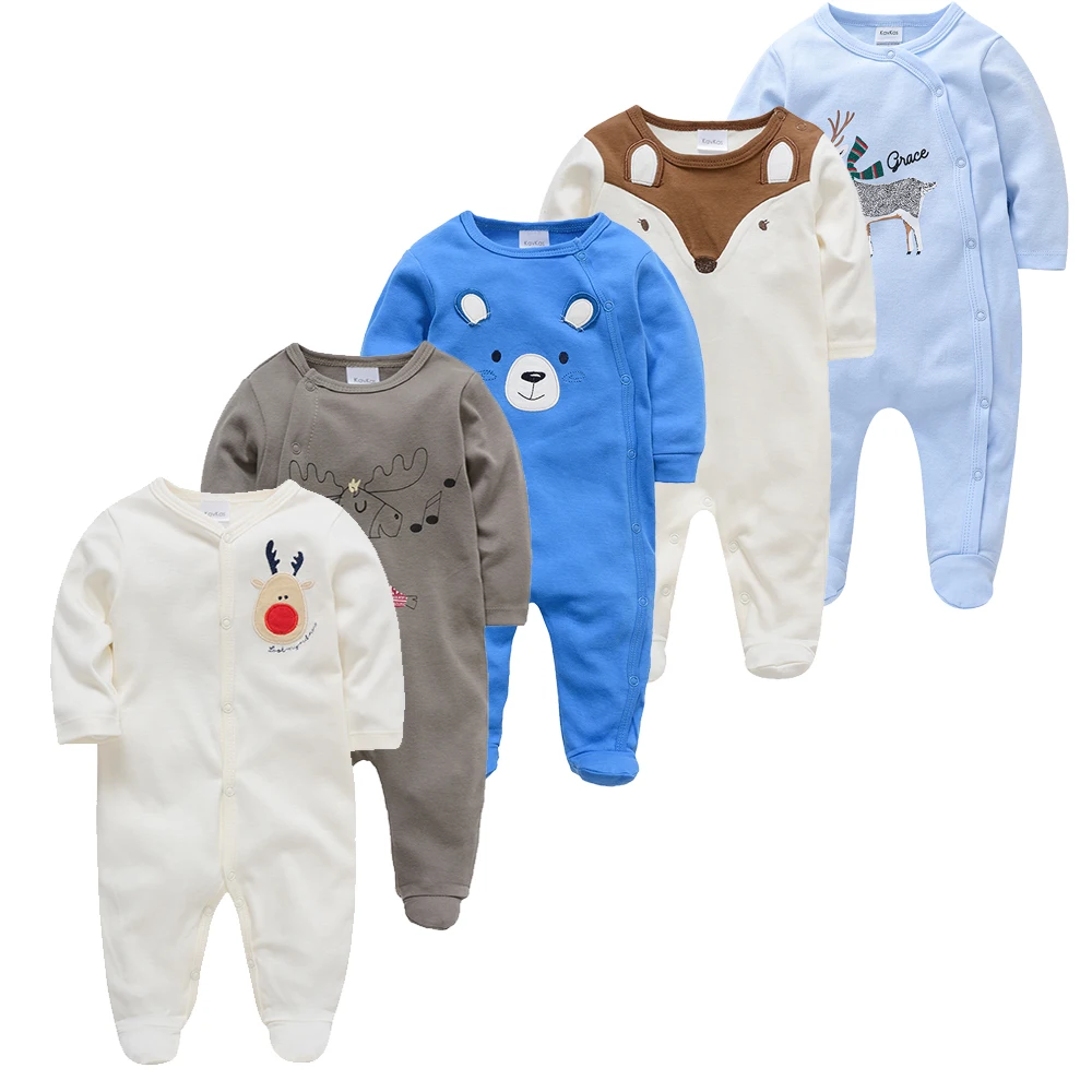 Kavkas 2/5pcs Baby Pyjamas Girl Boy Rompers bebe fille Cotton Breathable Soft ropa bebe Newborn Sleepers Baby Clothing