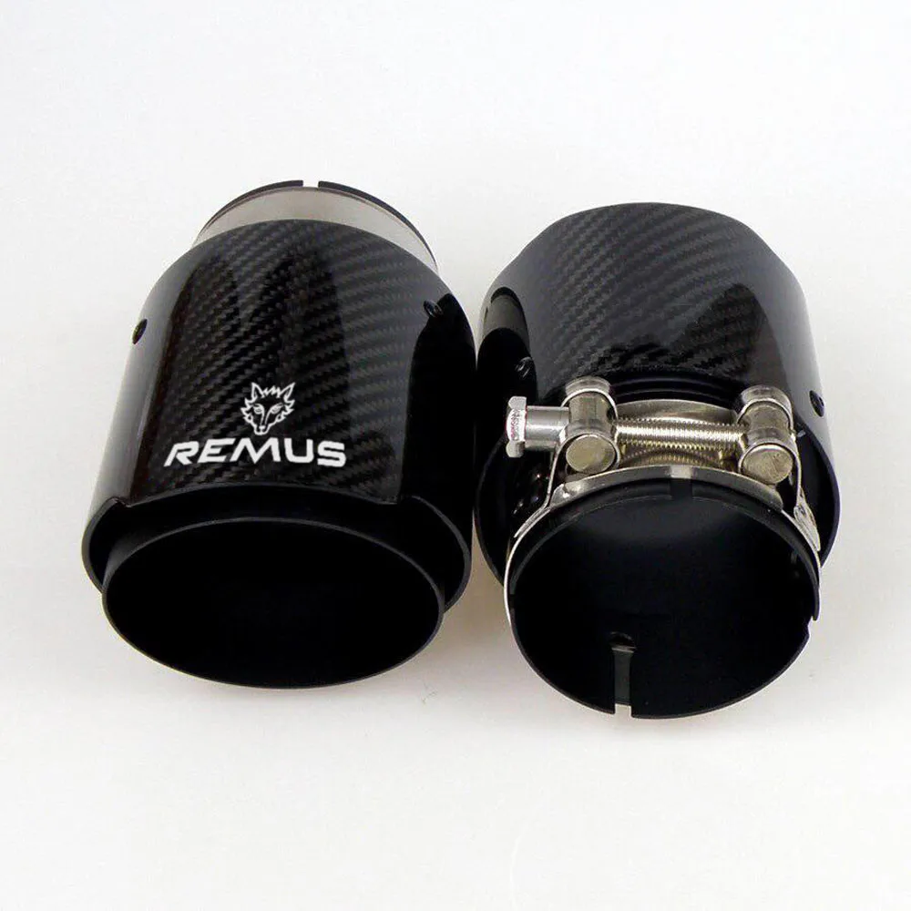 remus Matt Black Pipe Carbon Fibre  Stainless steel Universal Automobile exhaust pipe Muffler Pipe For bmw e46 выхлопные системы