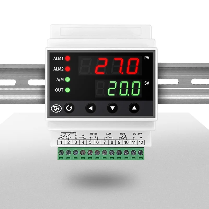 

24VDC din35mm rail temperature controller Din PID thermostat relay output , SSR output , RS485 communication modbus protocol