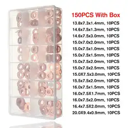 NEW Universal 150Pcs/Set Copper Diesel Injector washer Seal Assortment set common rail injector repair kits