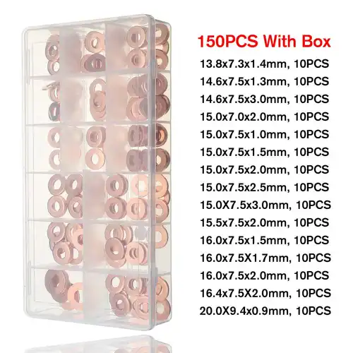 Juego de surtido de arandelas de inyector diésel de cobre, kit de reparación de inyectores common rail, Universal, 150 unids/set, nuevo