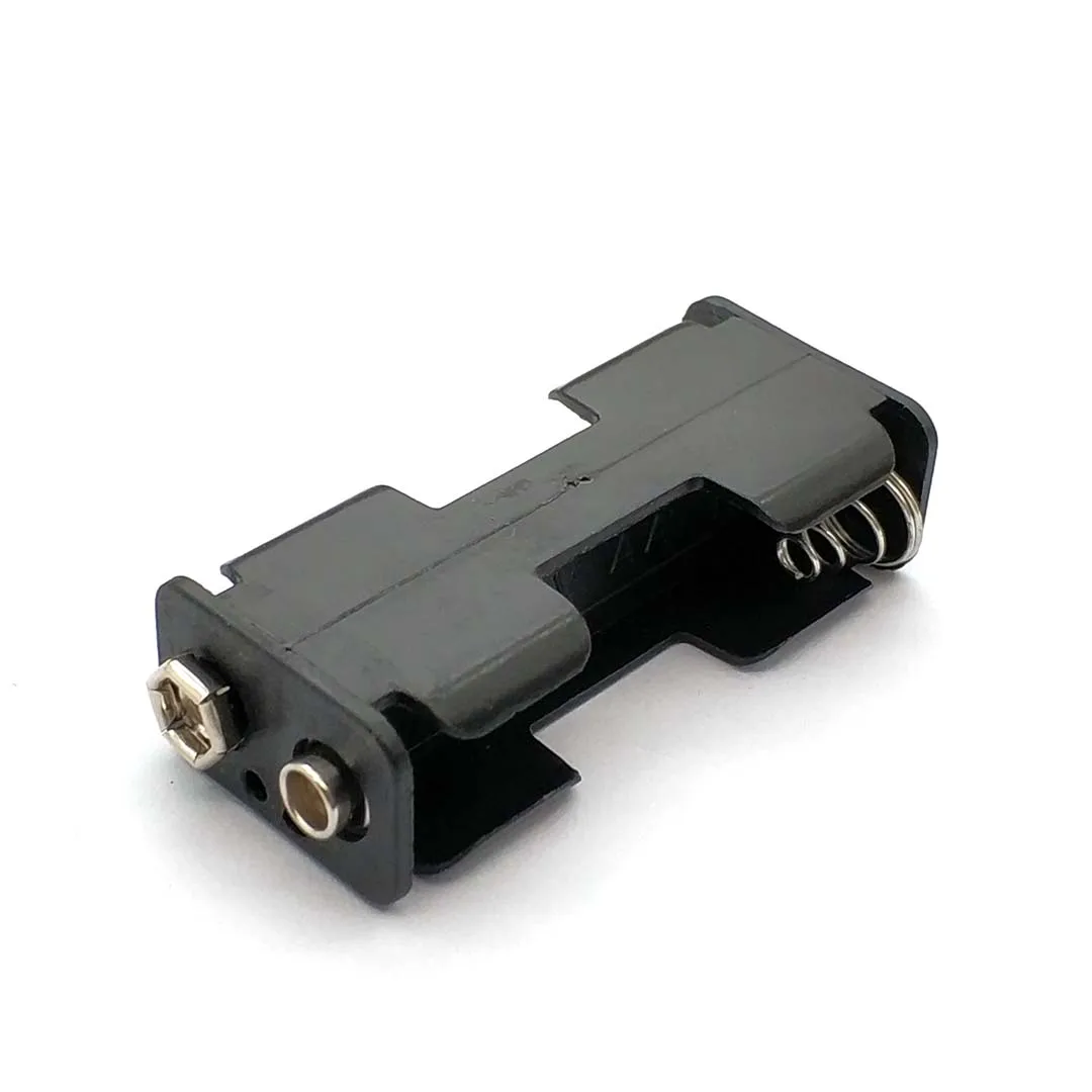 Boîte de rangement pour piles rechargeables, 2 x AA, 3V, dos à dos, avec structure mâle et femelle 9V