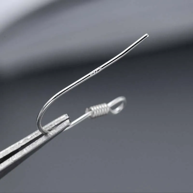 Genuine Real Solid 925 Sterling Silver Ear Hooks Fittings Wire Hook For Making Earrings 18k Gold Jewelry Findings