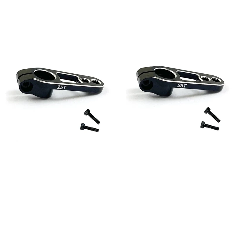 2pcs อลูมิเนียม 25T Servo Horn แขนฟัน Spline M3 CLAMP พวงมาลัยสําหรับ Futaba Savox Power HD Moto D4 Drift ปีนเขา RC รถ