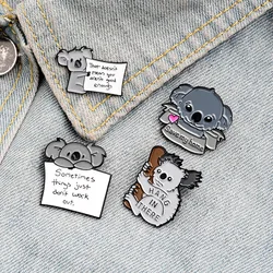 You Are Good Enough Brooches Badges Fashion Blackpink Animals Gifts for Cute Lovely Koala Bear Enamel Lapel Pins