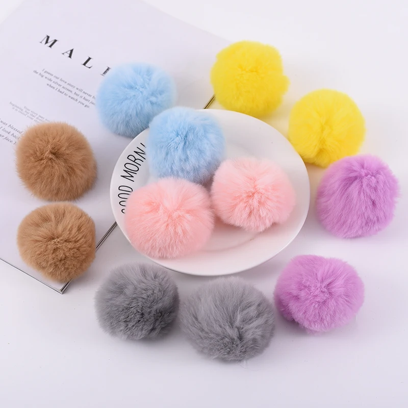 2pcs Pompom 6cm Soft Pompones Fluffy Plush Crafts Diy Pom Poms Ball Furball Home Decor Garment Hat Accessories Sewing Supplies