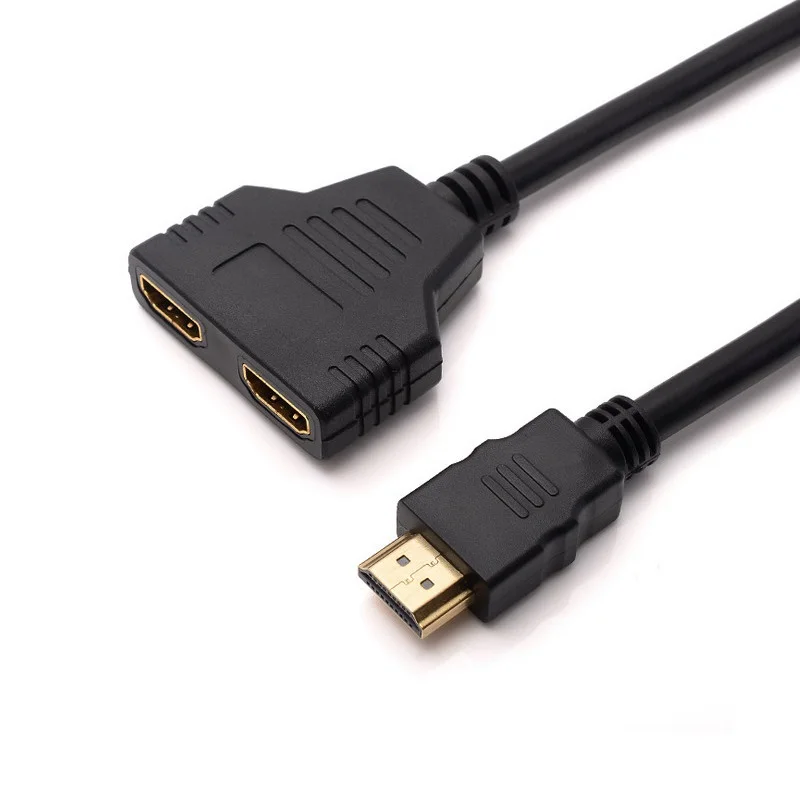 HDMI Splitter 1 in 2 Out Cable Male to 2 Female Port Convert Split for TV Box Laptop Notebook