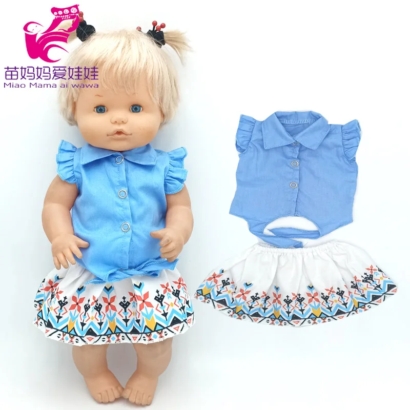 Fit 38 Cm Nenuco Doll Clothes Blue Coat Shirt Pants Ropa Y Su Hermanita Reborn Baby Doll Costumes Kids Gifts