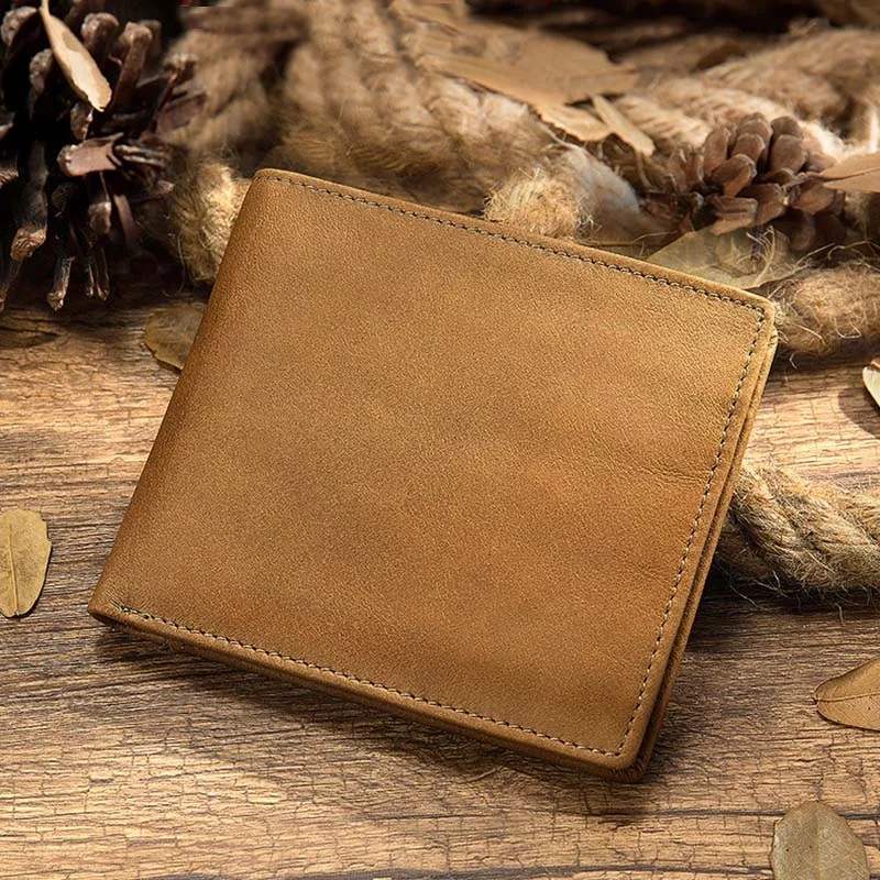 Luufan RFID Wallet Genuine Leather Purse Women Men Card Pocket Trifold Wallet Cowskin simple Male Wallet with Multi Card Holders