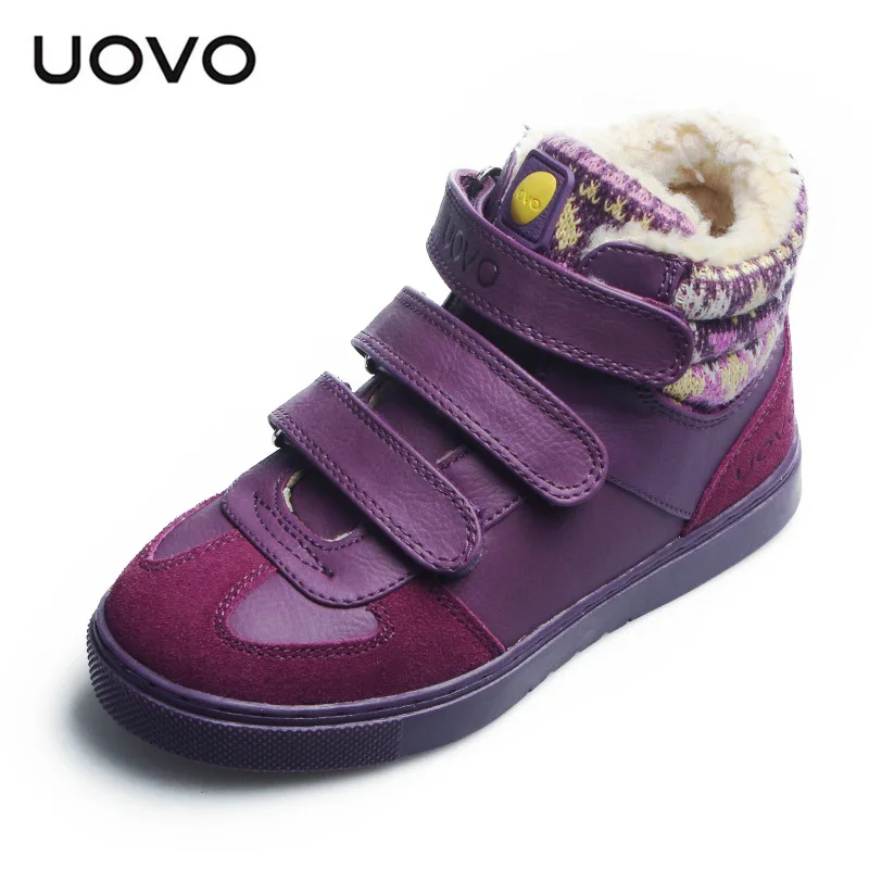 UOVO New Arrival Autumn Winter Walking Shoes Fashion Girls Casual Shoes Children Warm Comforable Sneaker