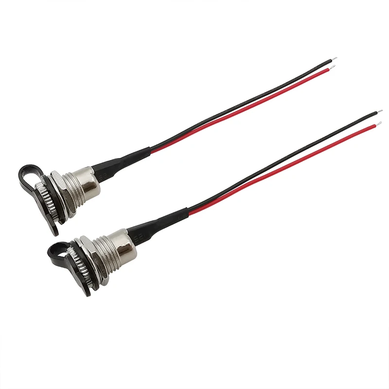 2/5 Stück DC099 5,5 mm x 2,1 mm DC-Steckdose mit Gewinde, Buchsenadapter mit 20 AWG-Kabel, Drähte, 10/15/20 cm DC-099 – Detail 3