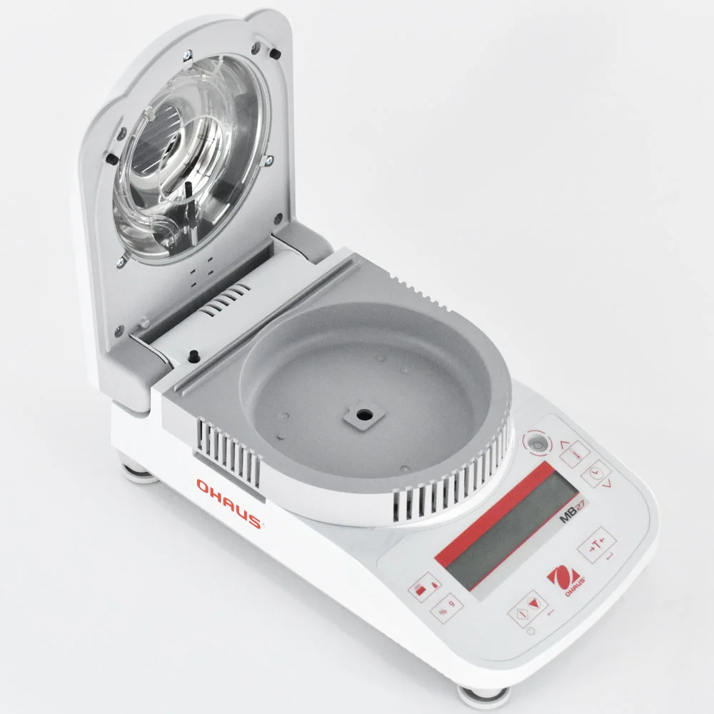 Analizzatore di umidità farmaceutico chimico del grano MB27 Ohaus fonte di calore alogena 90g 0.001g 0.01% Tester del misuratore di umidità RS232