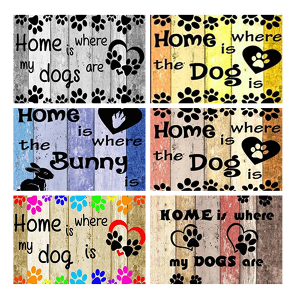 LZAIQIZG-5D Diamond Painting of Home Is Where My Dogs AreDiamond Embroidery, Full Layout Mosaic Cartoon Picture, Home Decoration