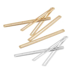50Pcs/Lot Raw Brass Silver Plated Rectangle Bar Earrings Charms Bracelets Findings For Diy Jewelry Making Accessories Wholesale