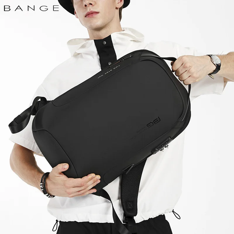 BANGE-Mochilas multifuncionais para laptop para homens, mochila de viagem impermeável, anti-roubo, mochilas escolares masculinas, moda, quente, 15,6\